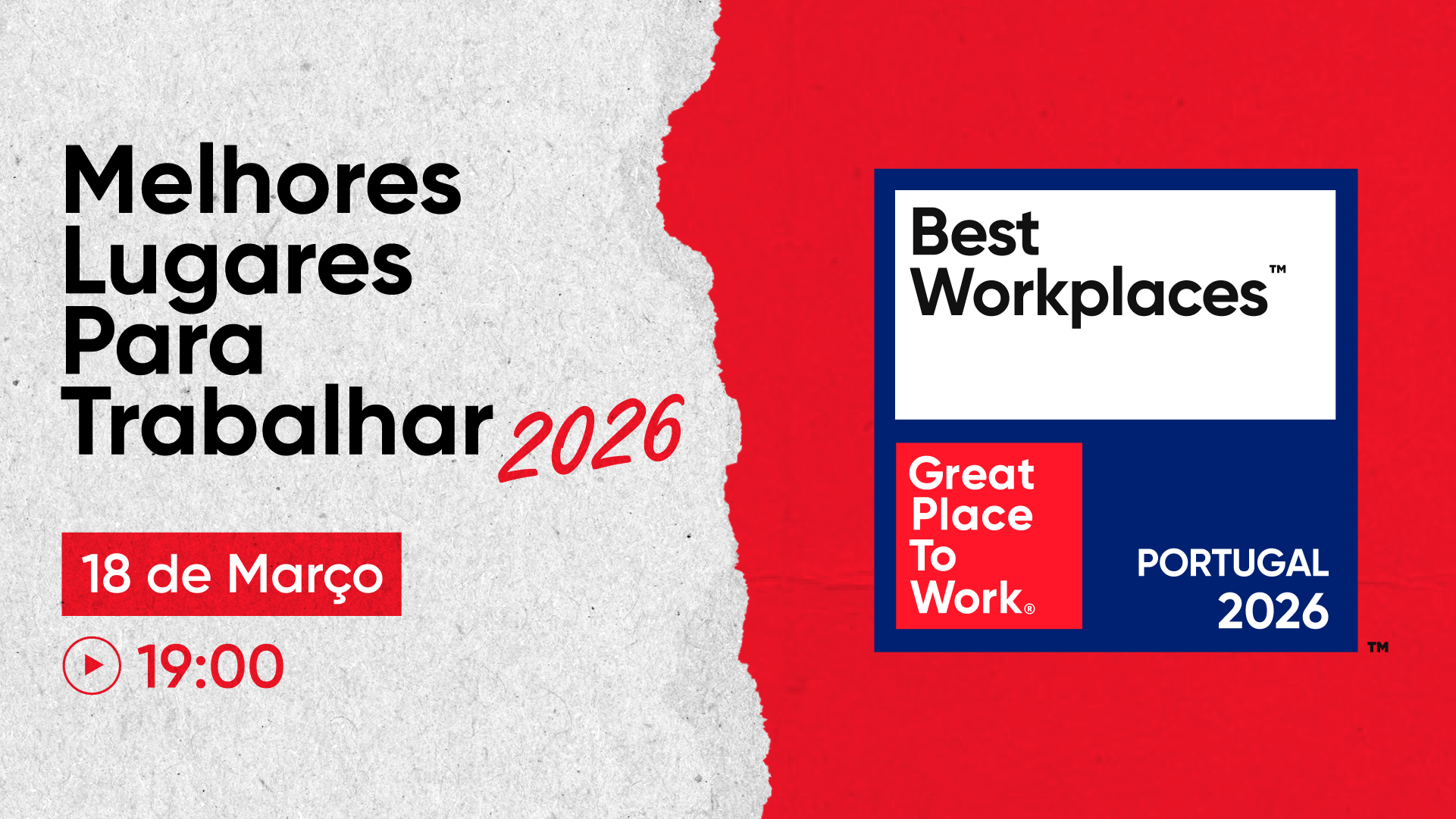 Melhores Lugares Para Trabalhar 2026 - dia 18 de Março às 19h:00