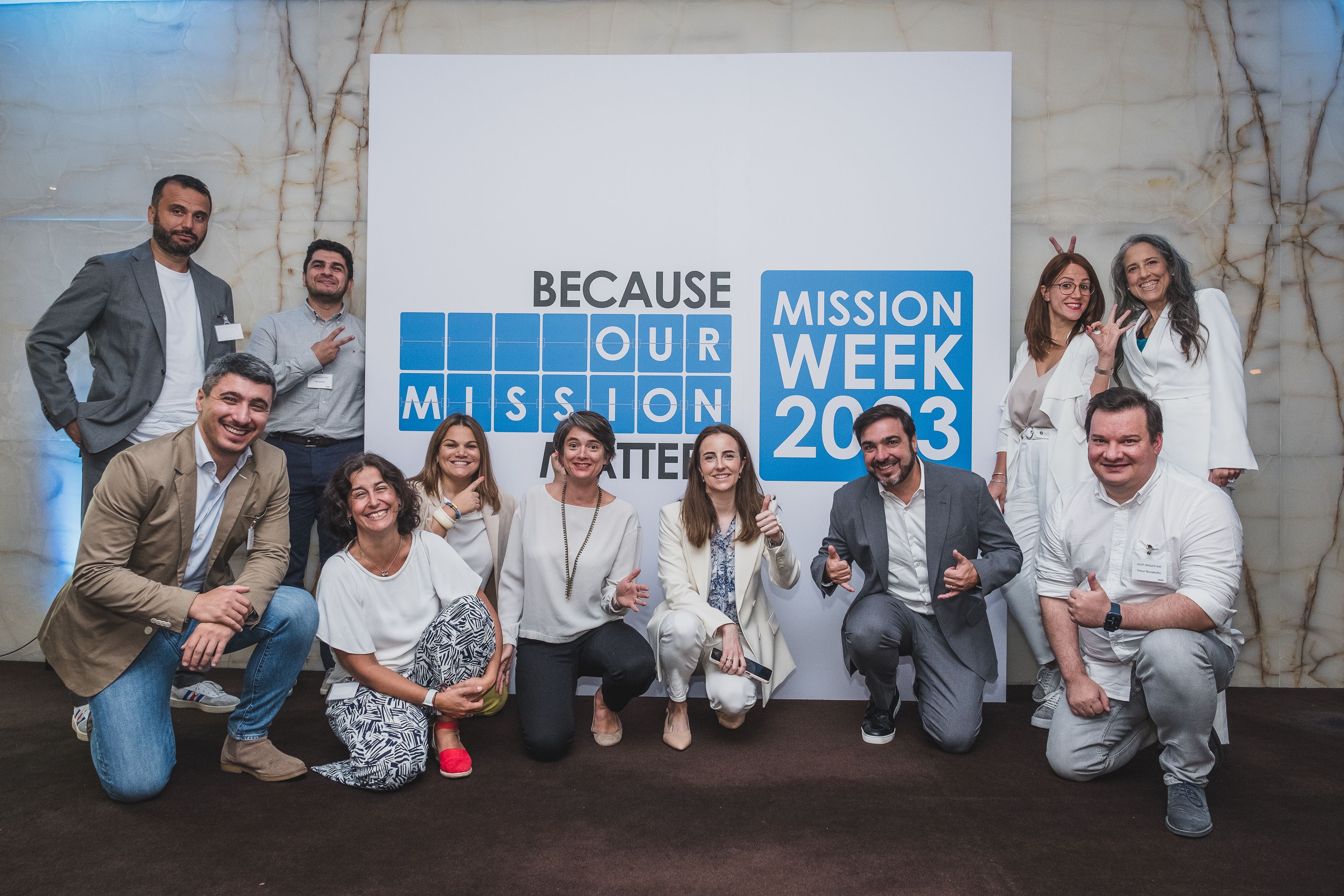 A Equipa de Direção a celebrar a Mission Week da AMGEN